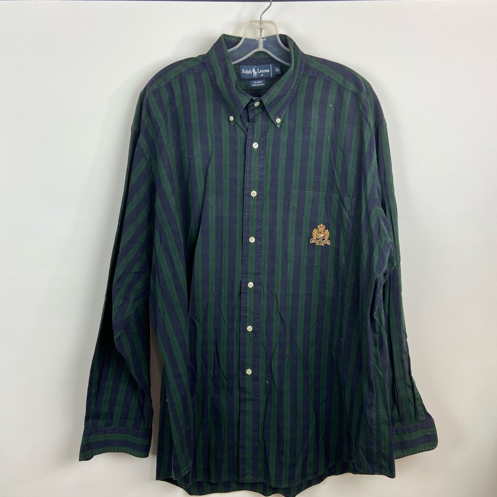 Ralph Lauren men stripe button down shirt sz XL